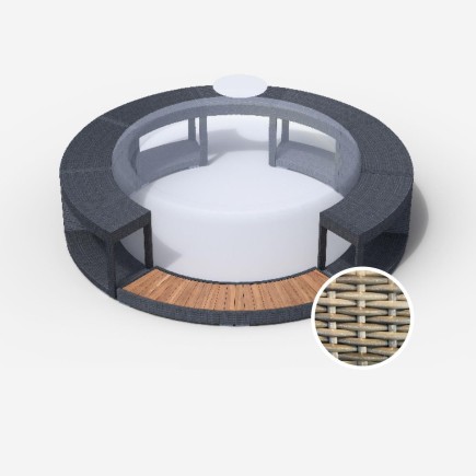 Entourage polyrattan coloris Sand