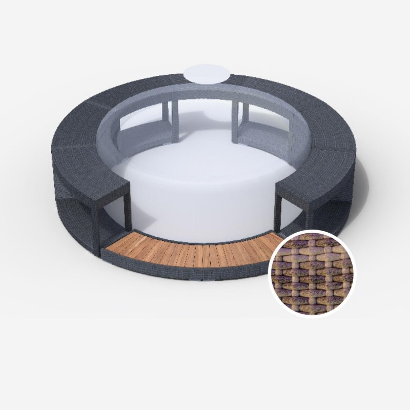 Entourage polyrattan coloris Stone