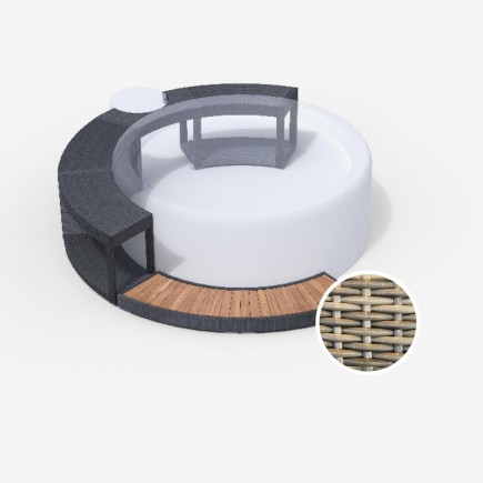 Entourage 5/8 polyrattan coloris Sand