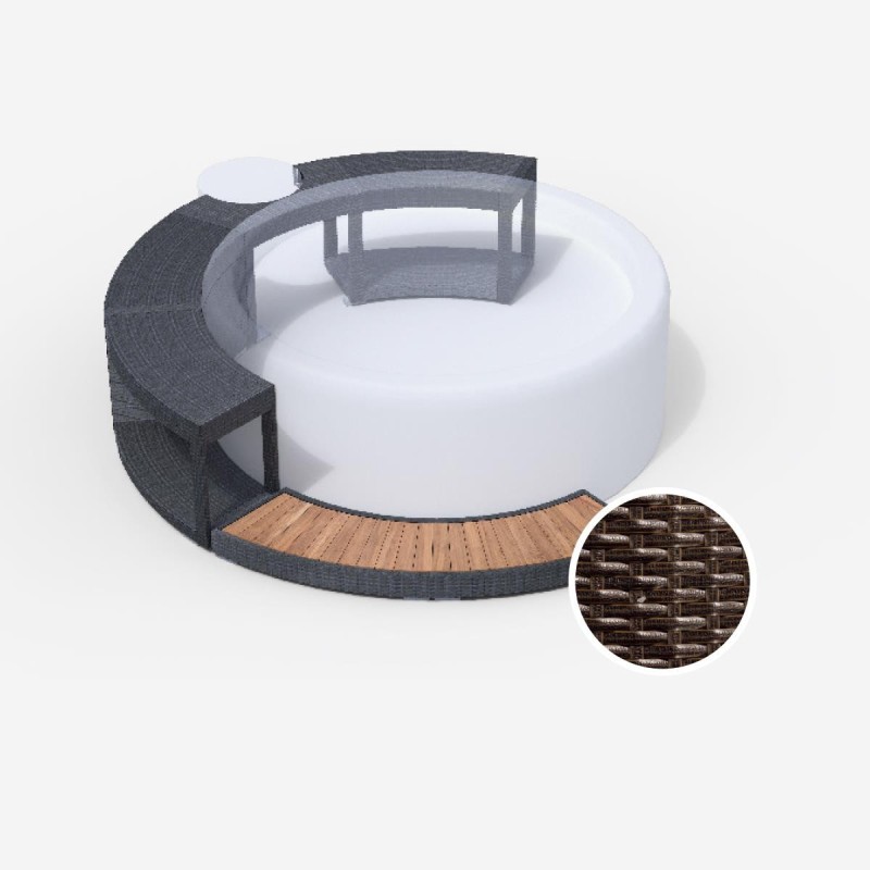 Entourage 5/8 polyrattan coloris Mocca