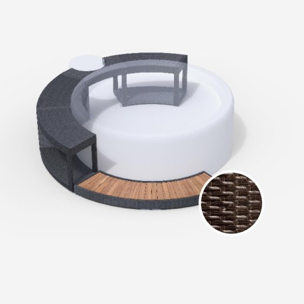 Entourage 5/8 polyrattan coloris Mocca