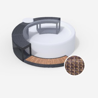 Entourage 5/8 polyrattan coloris stone