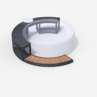 Entourage 5/8 polyrattan coloris graphite