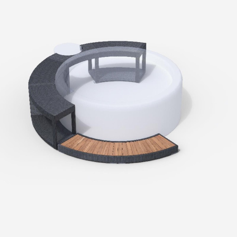 Entourage 5/8 polyrattan coloris graphite