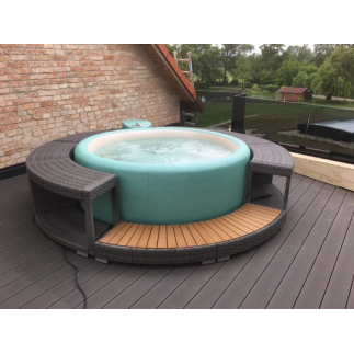 Entourage polyrattan coloris Sand