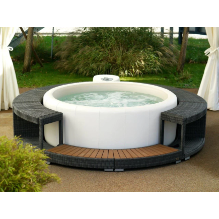 Entourage polyrattan coloris Stone