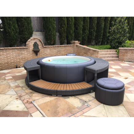 Entourage polyrattan coloris Graphite